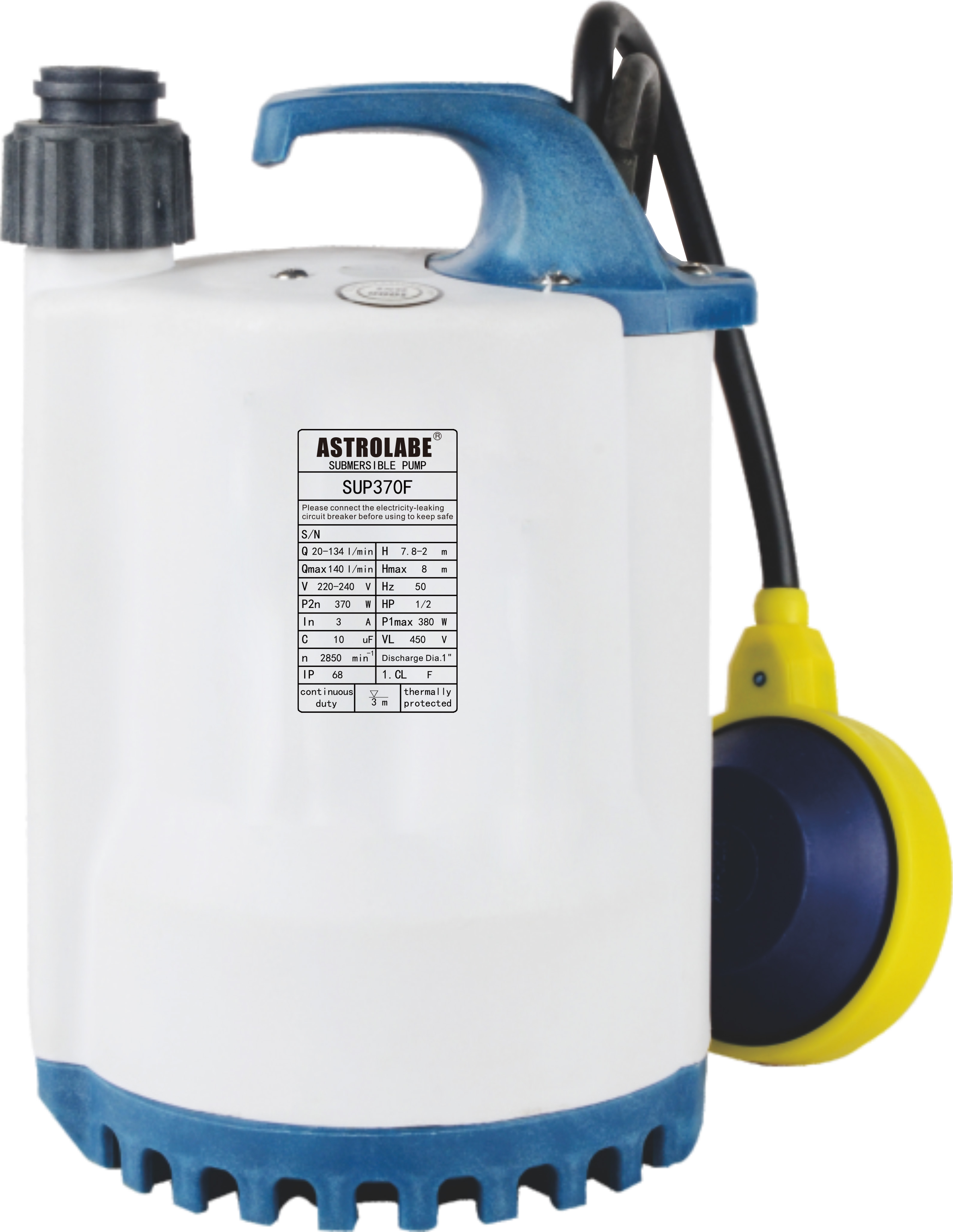 ASTROLABE SUP370F Portable Drainage Submersible